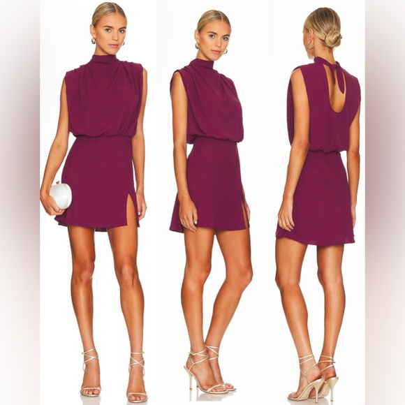 Amanda Uprichard Dresses & Skirts - AMANDA UPRICHARD FRANNY MINI DRESS - AUBERGINE (PLUM/PURPLE/WINE/MAROON) - SMALL